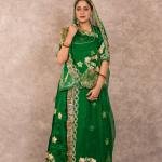 Bottle Green Gottapatti Rajputi Poshak | Traditional Sikhiya Work on Bamber Satin | Jaipurio Designer Collection